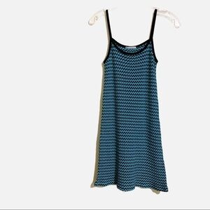 Parpe’ Blue Teal Black Sleeveless Knit Sundress.